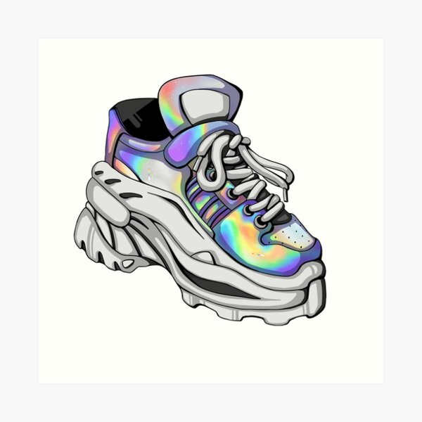 emerald cosmic slide hologram sneakers