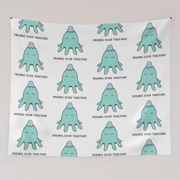Item preview, Friends Stick Together - Light Teal on White designed and sold by ImperfectLife.