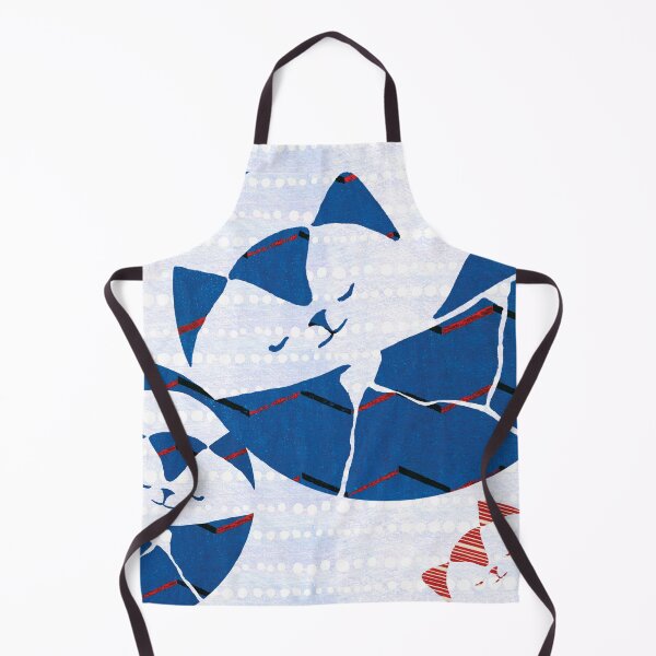 Item preview, Vintage Woodblock Japanese Textile Kintsugi Cat designed and sold by bittergodart.