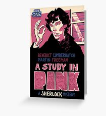 Vintage Poster - A Study In Pink Greeting Card