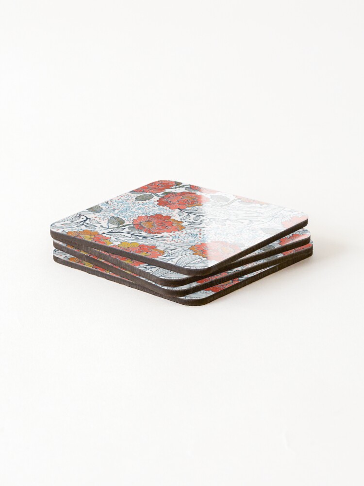 Thumbnail 4 of 5, Coasters (Set of 4), Rose, Roses, Floral pattern designed and sold by quixoticmonkey.