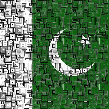 Artwork thumbnail, Pakistan Flag With Pattern by basitcv