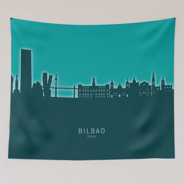 Item preview, Bilbao Spain Skyline designed and sold by ArtPrints.