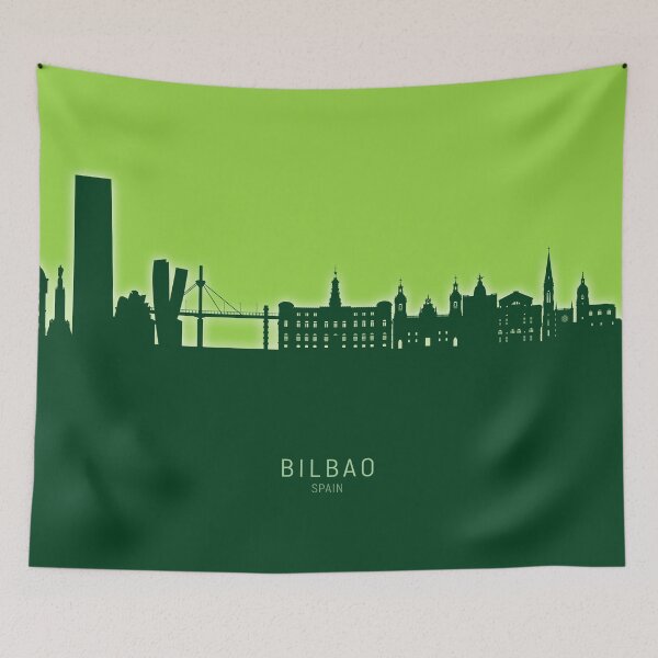 Item preview, Bilbao Spain Skyline designed and sold by ArtPrints.