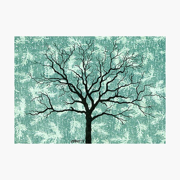 TREE ON DESIGN PAPER Photographic Print