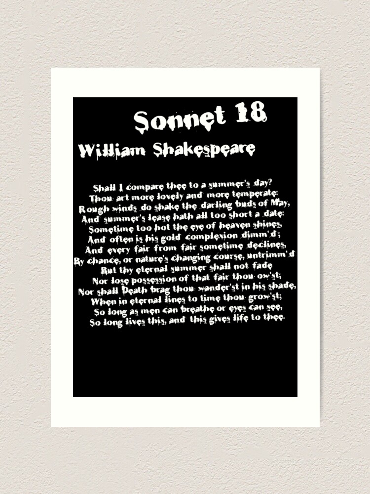 William Shakespeare Sonnet 18 Grunge T Shirt Art Print By Bitsnbobs Redbubble