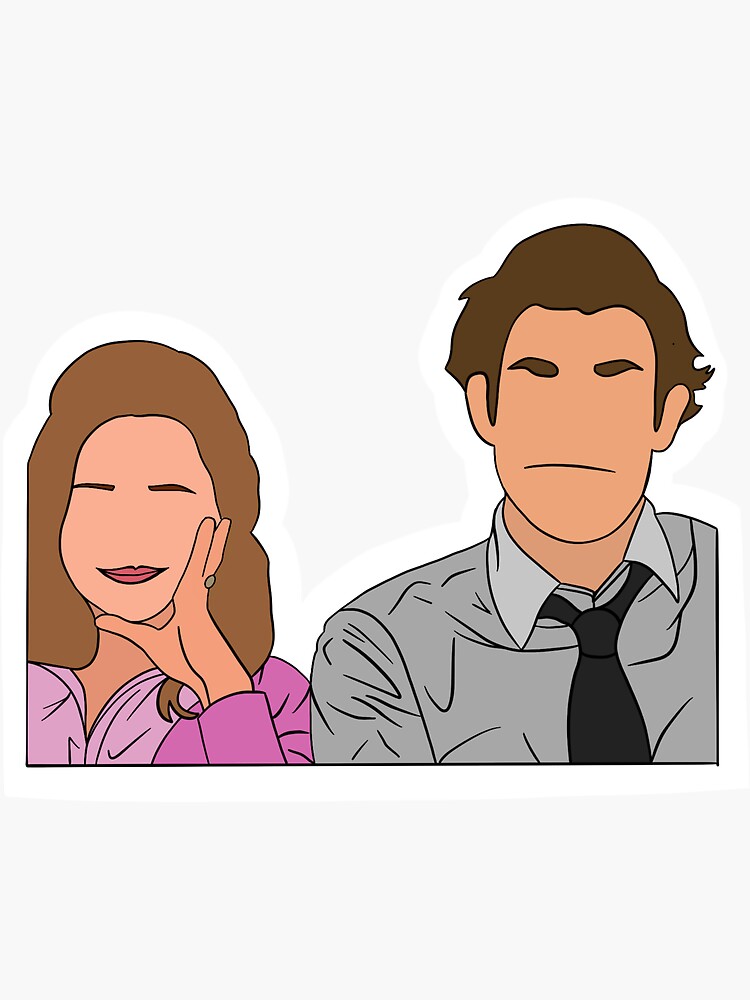 "Jim and Pam" Sticker for Sale by willawalberg Redbubble