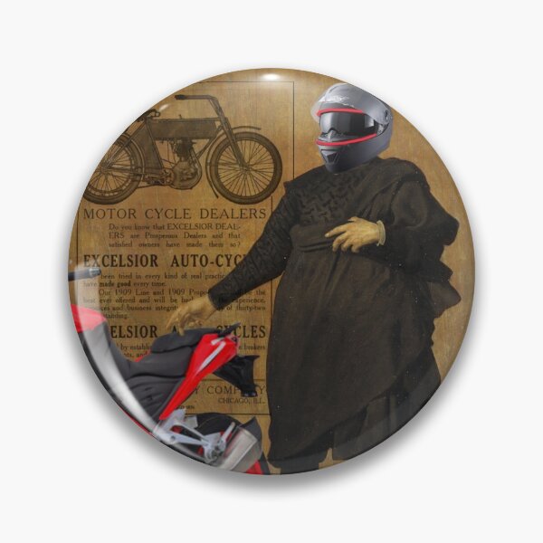 Item preview, Red Motorbike in Vintage Garage with Old Adverts designed and sold by KALEIDOSCOPE UK.