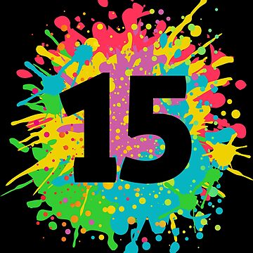 Number 15 Fifteen hand drawn birthday Sticker