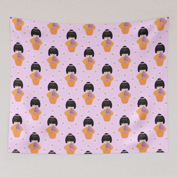 Item preview, Estampado Kokeshi con abanico designed and sold by Ysas.