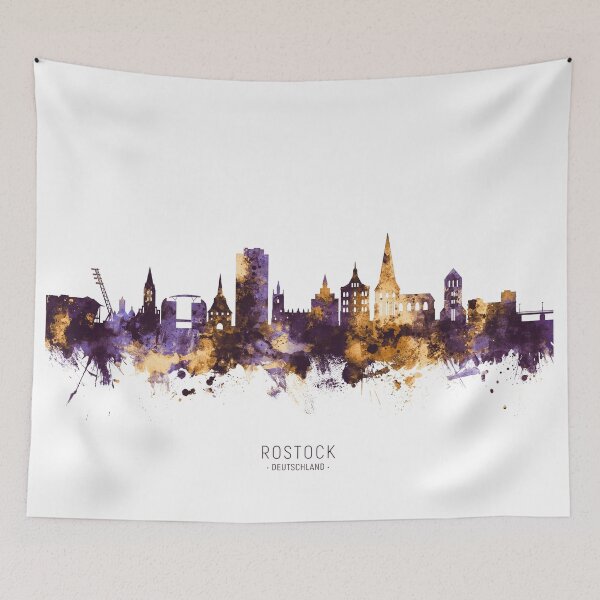Item preview, Rostock Germany Skyline designed and sold by ArtPrints.