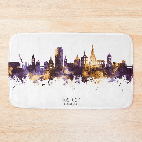 Item preview, Rostock Germany Skyline designed and sold by ArtPrints.