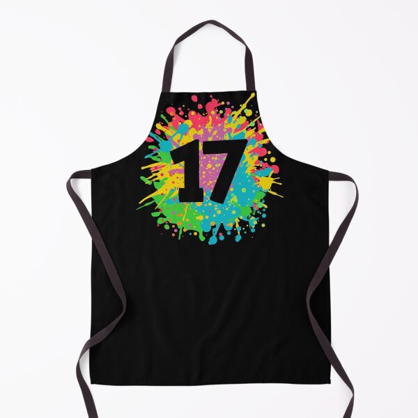 Item preview, 17th birthday for teens, girls, boys, number 17 in paint splashes, team event design designed and sold by iclipart.