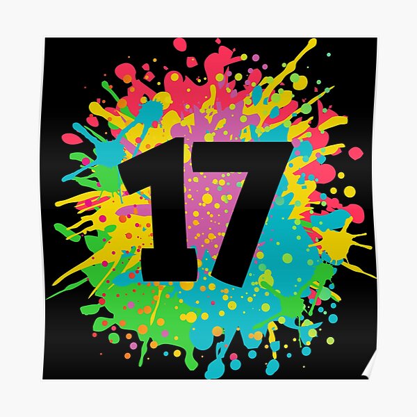 17-number-rainbow-style-numeral-digit-colorful-seventeen-number-vector