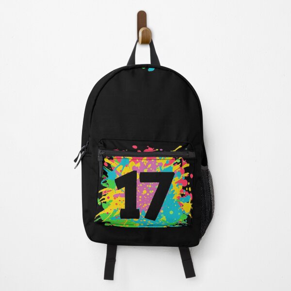 Item preview, 17th birthday for teens, girls, boys, number 17 in paint splashes, team event design  designed and sold by iclipart.