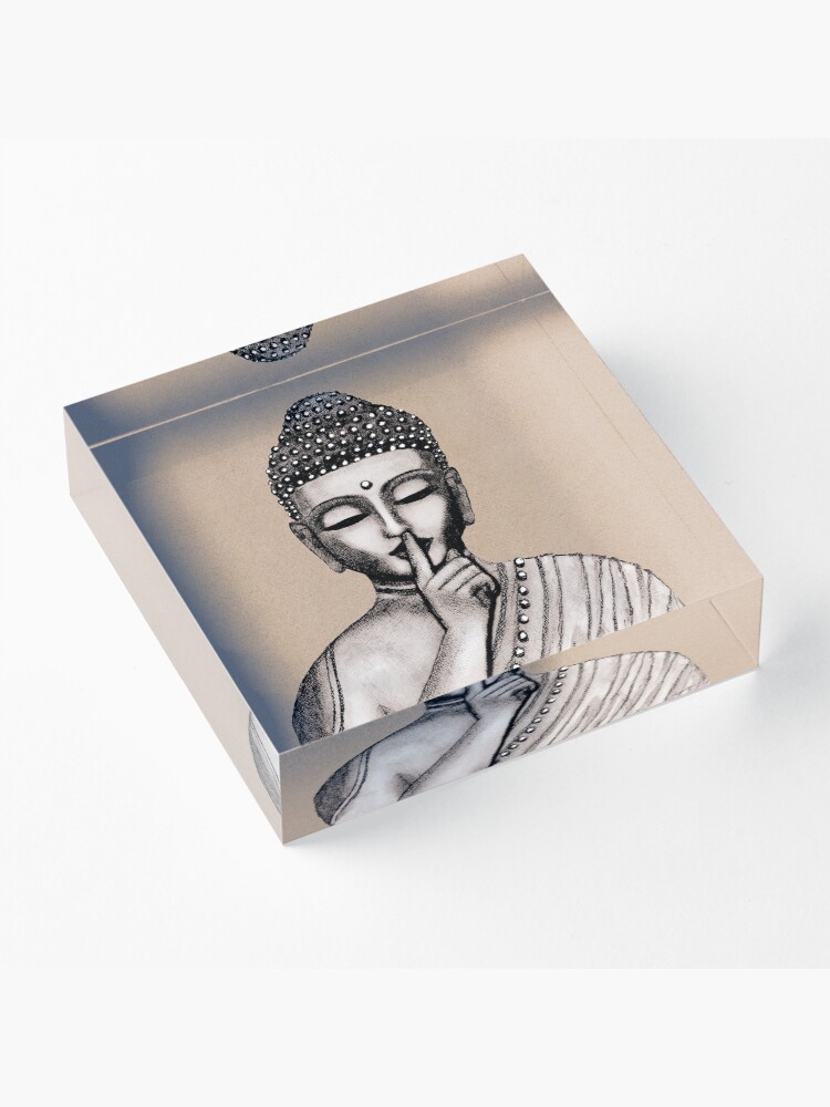 Alternate view of Shh ... do not disturb - Buddha - New Acrylic Block