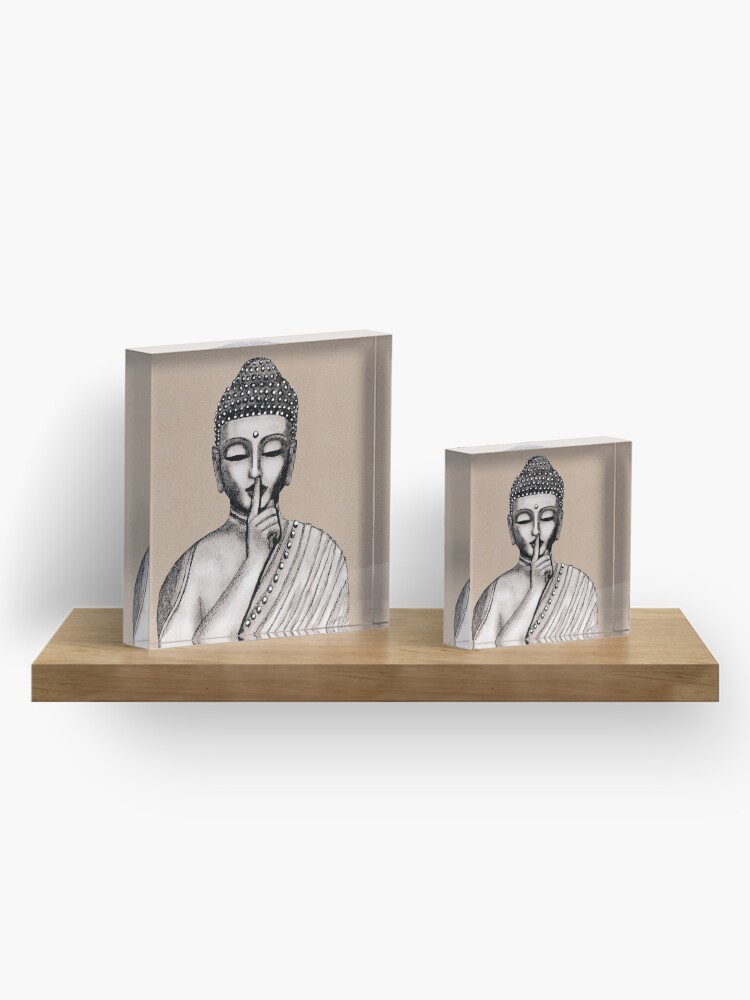 Alternate view of Shh ... do not disturb - Buddha - New Acrylic Block