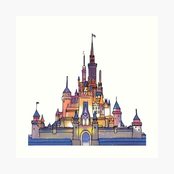 Watercolor Castle Art Print