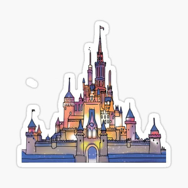 Disney 50th Anniversary Sticker Disney Stickers Disney Castle Cinderellas  Castle Magic Kingdom Disney Mickey Balloons 50 