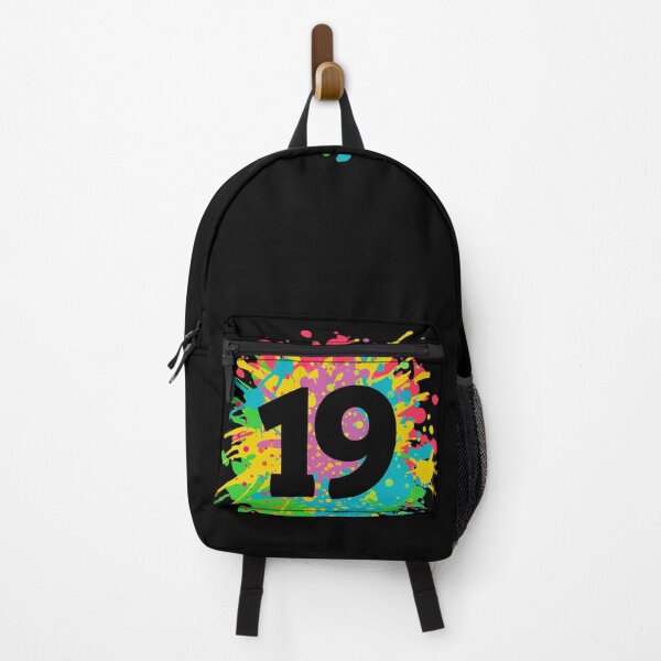 Item preview, 19th birthday for teens, girls, boys, number 19 in paint splashes, team event design designed and sold by iclipart.