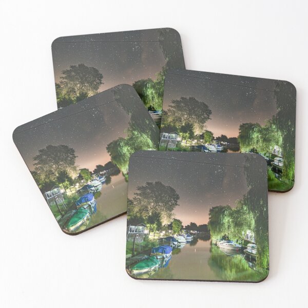 Item preview, Grove Ferry near Canterbury at night designed and sold by rogerstanger.