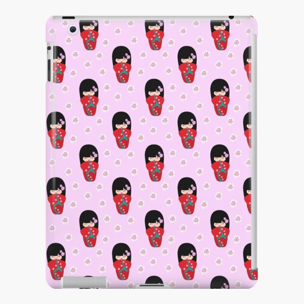 Estampado kokeshi Funda rígida para iPad