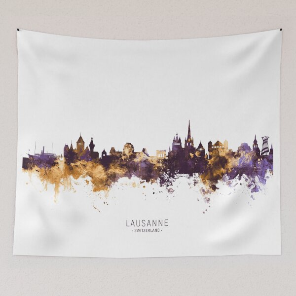 Item preview, Lausanne Switzerland Skyline designed and sold by ArtPrints.