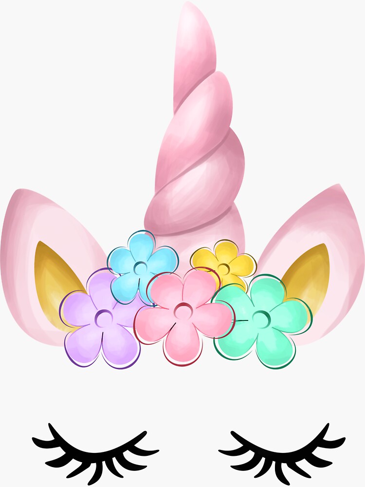 "Floral Unicorn Face" Sticker for Sale by Atieh85 Redbubble