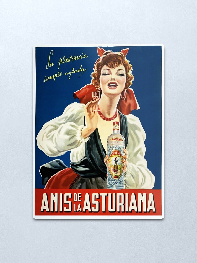 Alternate view of Anis De La Asturiana Spanish Aniseed Vintage Wine Liqueur Advertisement Metal Print