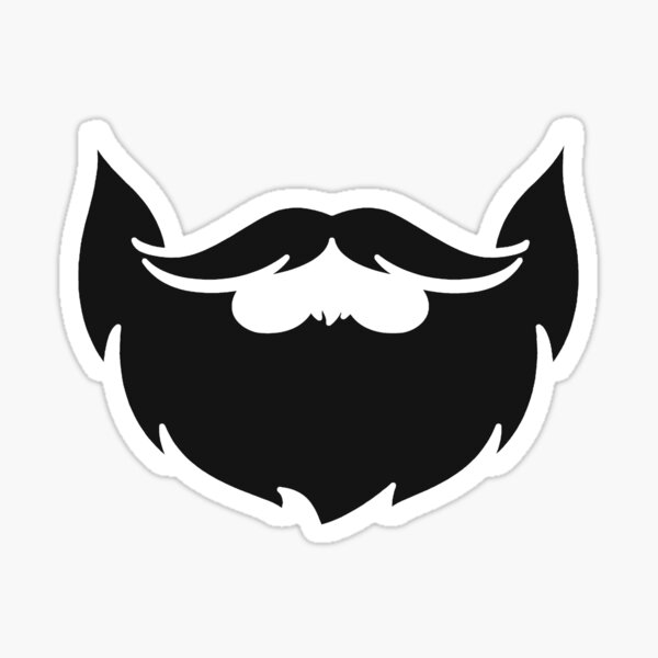 Beard mustache barber facial hair stache whiskers black shave pictogram Sticker