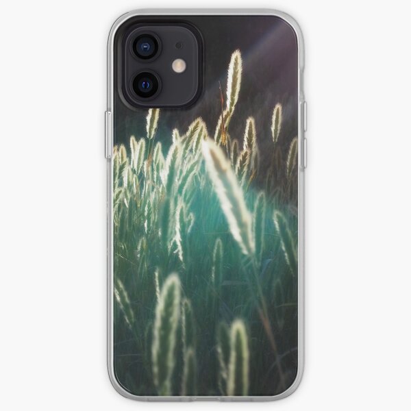 cattail reeds at sunset, summer at the river iPhone Soft Case
