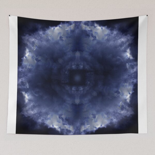 Item preview, Abstract Blue Mandala Pattern Fabric Art designed and sold by Wiggly Lines.