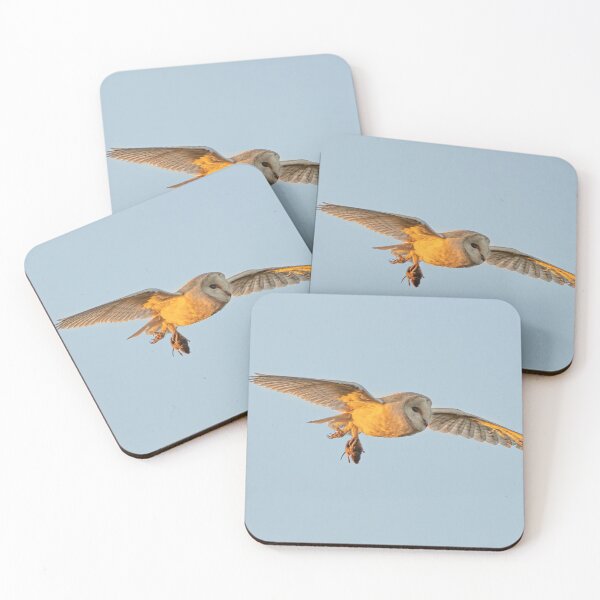 Item preview, barn owl flying with mouse near canterbury designed and sold by rogerstanger.