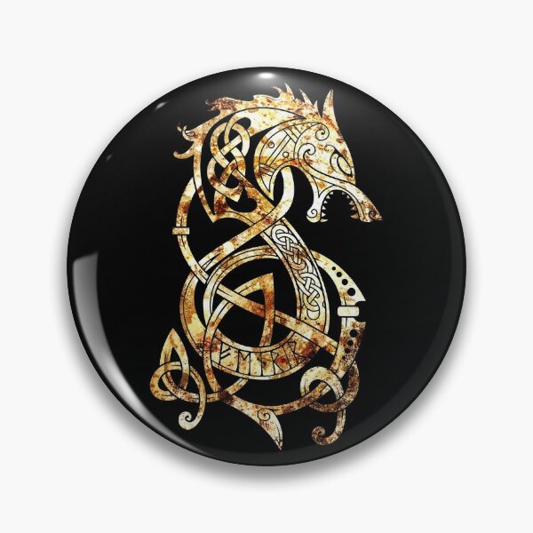 Viking Wolf Pins And Buttons Redbubble - fenrir the nordic wolf roblox