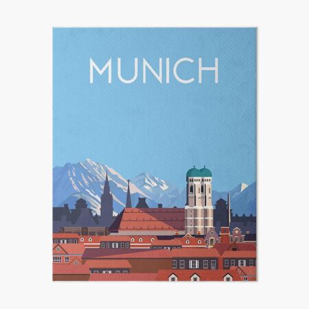 Munich Germany city travel poster Art Board Print