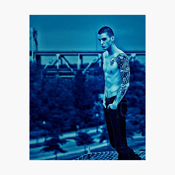 Blue Drew Photographic Print