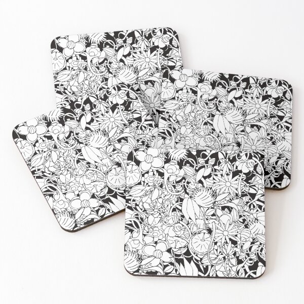 Item preview, Black and white Jungle pattern designed and sold by quixoticmonkey.