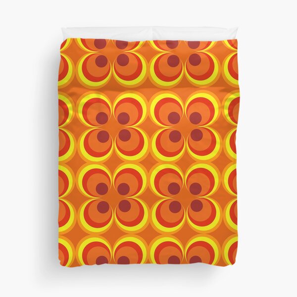 1970s burnt orange retro design Duvet Cover
