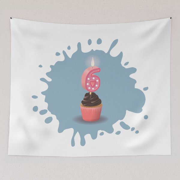Item preview, Happy 6 birthday  number 6 muffin six years birthday card designed and sold by Urosek.