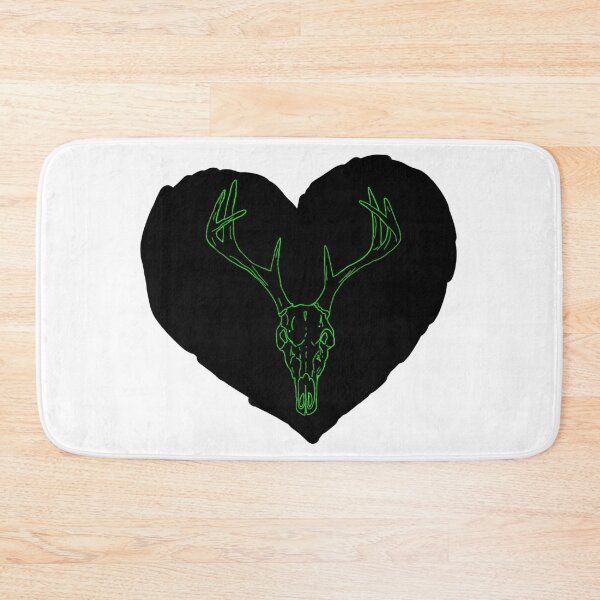 Item preview, Neon Green Stag on Black Heart Background designed and sold by PrinceBreezi.