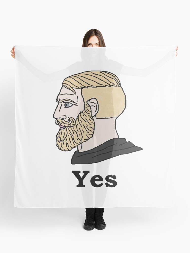 Yes Chad Meme Wojak Scarf for Sale by IconicalHawk