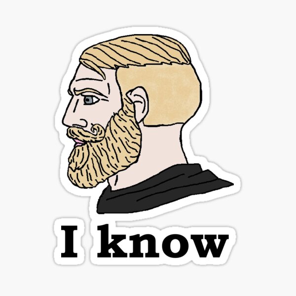 Nordic Chad Gamer Yes Dank Meme - Chad Meme - Sticker