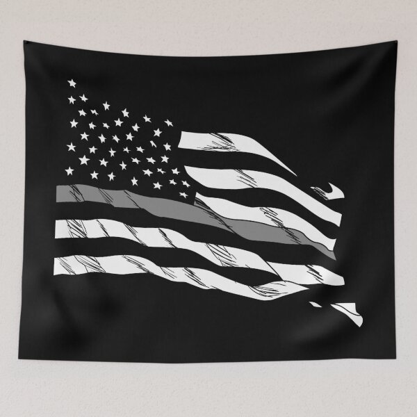Item preview, thin silver line flag  designed and sold by J AND J  PRINTS.