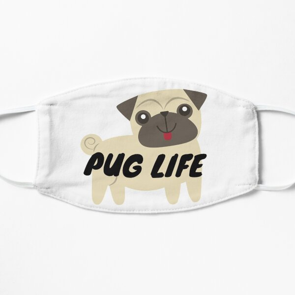 Pug life - cute animated pug Flat Mask