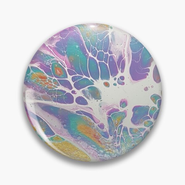 Item preview, Pink, Blue and Gold Abstract Acrylic Floral Painting  designed and sold by lisasartdesigns.