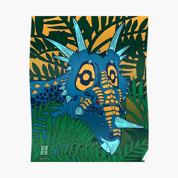 Styracosaurus Jungle Poster