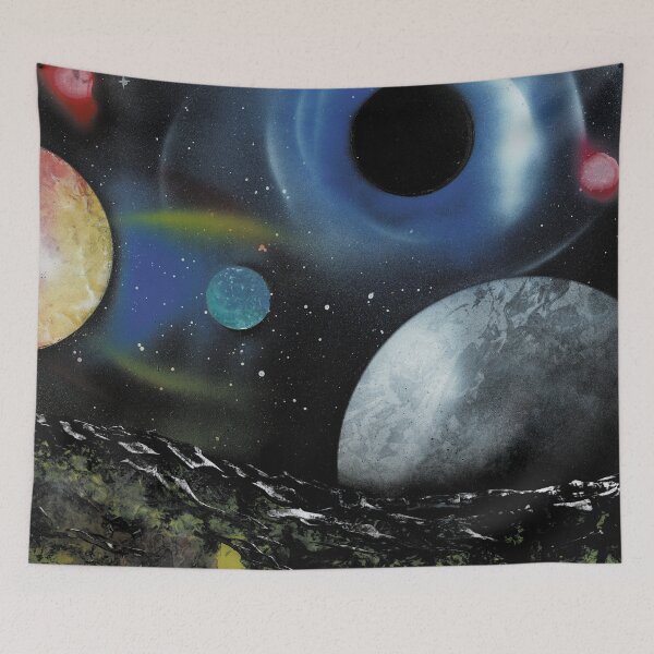 Item preview, Spray painting of mixed planets  designed and sold by Dianne Hancock-James.