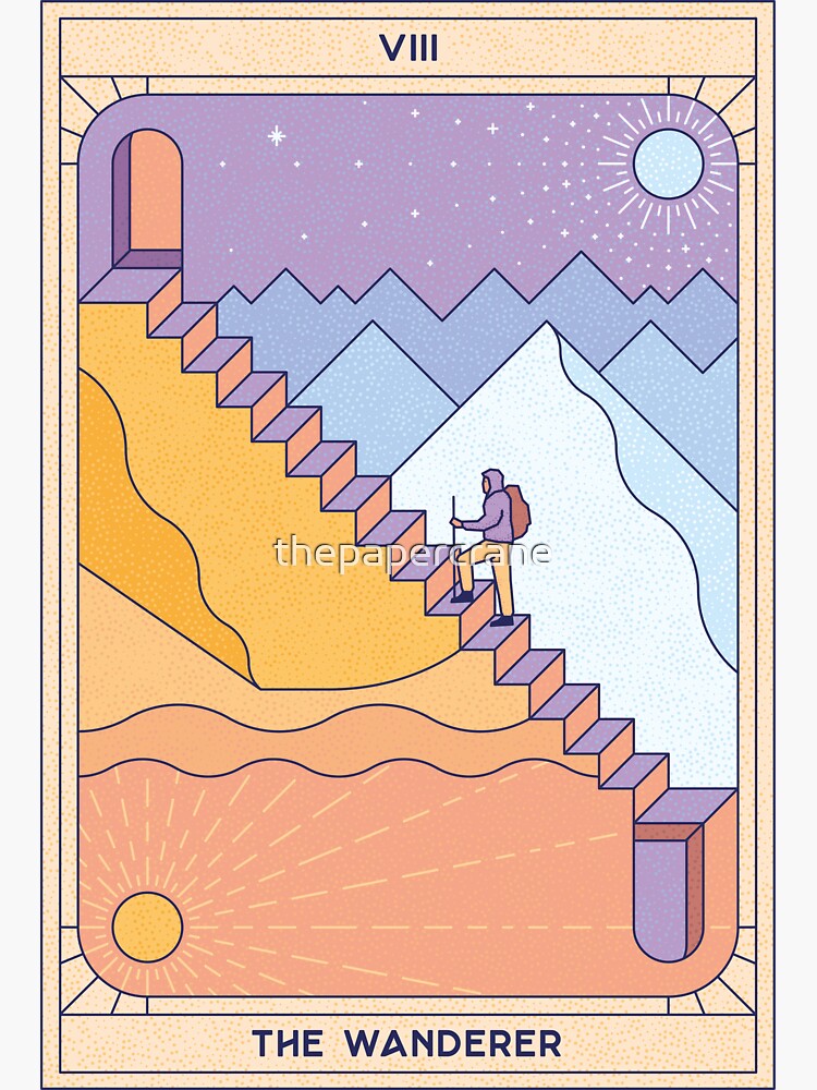 Thumbnail 3 of 3, Sticker, The Wanderer designed and sold by thepapercrane.