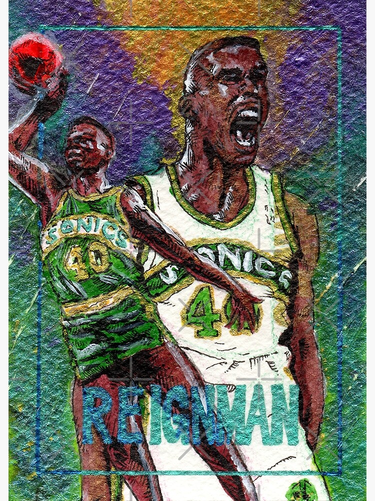 Seattle SuperSonics Shawn Kemp green NBA Finals Retro Vintage Jersey