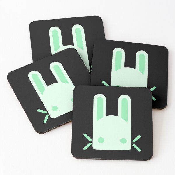 Glow in the Dark (Aesthetic) Jade Rabbit Logo - Destiny Coasters (Set of 4)
